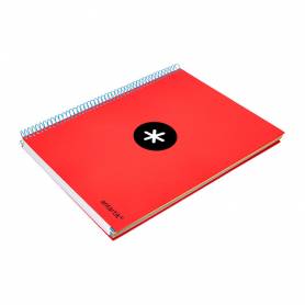 Cuaderno espiral liderpapel a4 micro antartik tapa forrada120h 100 gr cuadro 5mm 5 bandas 4 taladros colores surtidos s