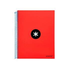 Cuaderno espiral liderpapel a4 micro antartik tapa forrada 120h 100 gr horizontal 5 bandas 4 taladros colores surt