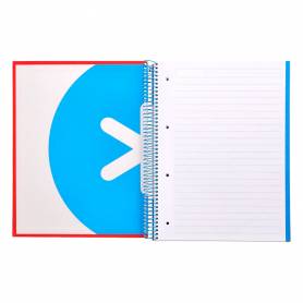 Cuaderno espiral liderpapel a4 micro antartik tapa forrada 120h 100 gr horizontal 5 bandas 4 taladros colores surt