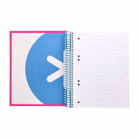 Cuaderno espiral liderpapel a5 micro antartik tapa forrada 120h 100 gr horizontal 5 bandas 6 taladros color rosa