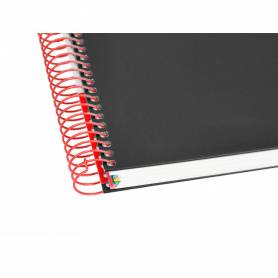 Cuaderno espiral liderpapel a4 micro antartik tapa forrada 120h 100 gr horizontal 5 bandas 4 taladros color negro