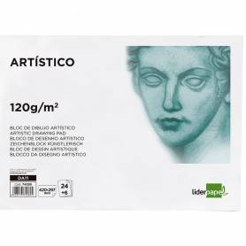 Bloc dibujo liderpapel artistico encolado 297x420 mm 30 hojas 120g/m2 sin recuadro