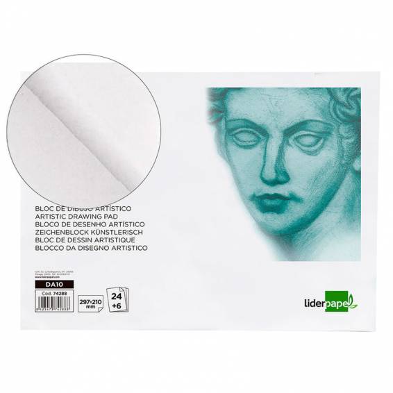 Bloc dibujo liderpapel artistico encolado 210x297 mm 30 hojas 120g/m2 sin recuadro