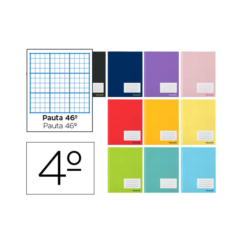 Libreta liderpapel smart a5 32 hojas 60 g/m2 rayado nº 46 colores surtidos