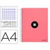 Cuaderno espiral liderpapel a4 micro antartik tapa forrada120h 100 gr cuadro 5mm 5 banda4 taladros color coral - KD85