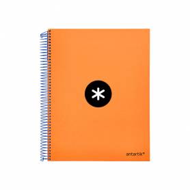 Cuaderno espiral liderpapel a4 micro antartik tapa forrada 120 h 100g cuadro 5 mm color naranja promo caran d ache