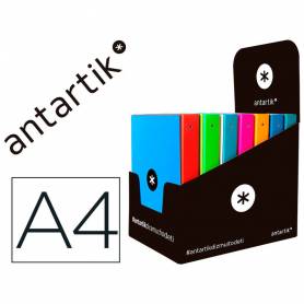 Carpeta liderpapel antartik a4 forrada 4 anillas 25 mm redondas colores surtidos