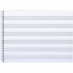 Bloc musica liderpapel combi pentagrama cuadriculado 2,5mm cuarto 20 hojas 100g/m2