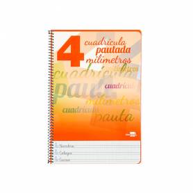 Cuaderno espiral liderpapel folio pautaguia tapa dura 80h 75 gr cuadro pautado 4mmcon margen colores surtidos