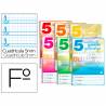 Cuaderno espiral liderpapel folio pautaguia tapa blanda 80h 75 gr cuadro pautado 5mm con margen colores surtidos - BF63