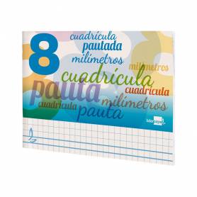 Libreta liderpapel pautaguia tapa cartoncillo 32 hojas din a5 cuadriculado pautado 8mm apaisada 70 gr