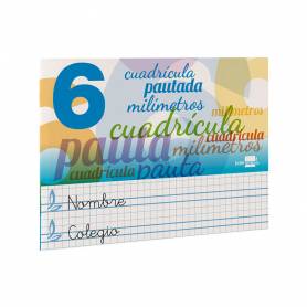 Libreta liderpapel pautaguia tapa cartoncillo 32 hojas din a5 70 g cuadriculado pautado 6 mm apaisado