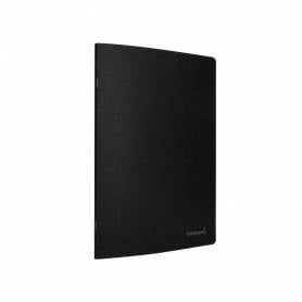 Libreta liderpapel tapa negra a5 80 hojas 60g/m2 cuadro 5mm con doble margen