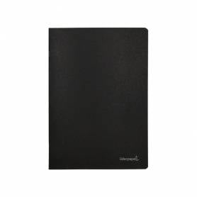 Libreta liderpapel tapa negra a5 80 hojas 60g/m2 horizontal con doble margen