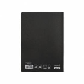 Libreta liderpapel tapa negra a5 80 hojas 60g/m2 horizontal con doble margen