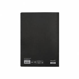 Libreta liderpapel tapa negra a4 80 hojas 60g/m2 cuadro 5mm con doble margen