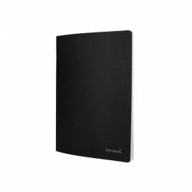 Libreta liderpapel tapa negra a4 80 hojas 60g/m2 horizontal con doble margen