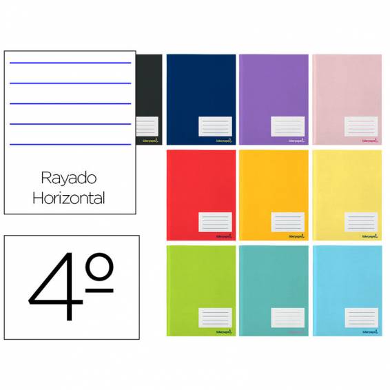 Libreta liderpapel smart a5 80 hojas 60g/m2 horizontal con doble margen colores surtidos tapa blanda