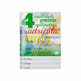 Libreta liderpapel pautaguia tapa cartoncillo 32 hojas din a5 70 g cuadriculado pautado 4 mm