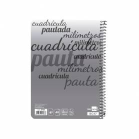 Cuaderno espiral liderpapel cuarto pautaguia tapa blanda 40h 75 gr cuadro pautado 5mm colores surtidos