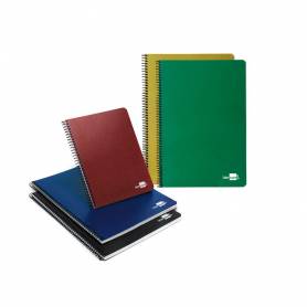 Cuaderno espiral liderpapel folio tapa dura 80h 60 gr cuadro 4mm con margen colores surtidos