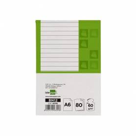 Bloc notas liderpapel horizontal a6 80 hojas 60g/m2 perforado