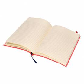 Libreta liderpapel simil piel a5 120 hojas 70g/m2 horizontal sin margen rojo