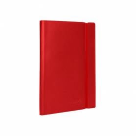 Libreta liderpapel simil piel a5 120 hojas 70g/m2 horizontal sin margen rojo