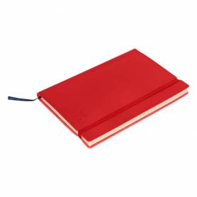 Libreta liderpapel simil piel a5 120 hojas 70g/m2 horizontal sin margen rojo