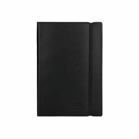 Libreta liderpapel simil piel a5 120 hojas 70g/m2 horizontal sin margen negro