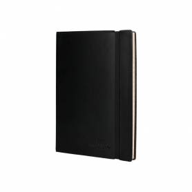 Libreta liderpapel simil piel a5 120 hojas 70g/m2 horizontal sin margen negro