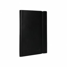 Libreta liderpapel simil piel a5 120 hojas 70g/m2 horizontal sin margen negro