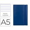 Libreta liderpapel simil piel a5 120 hojas 70g/m2 horizontal sin margen azul - LB43