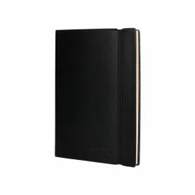 Libreta liderpapel simil piel a6 120 hojas 70g/m2 horizontal sin margen negro