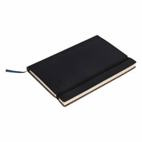 Libreta liderpapel simil piel a6 120 hojas 70g/m2 horizontal sin margen negro