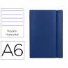 Libreta liderpapel simil piel a6 120 hojas 70g/m2 horizontal sin margen azul - LD05