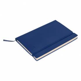 Libreta liderpapel simil piel a6 120 hojas 70g/m2 horizontal sin margen azul