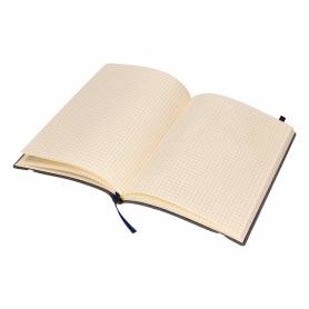 Libreta liderpapel simil piel a5 120 hojas 70g/m2 cuadro 4mm sin margen negro