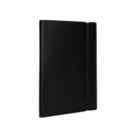 Libreta liderpapel simil piel a5 120 hojas 70g/m2 cuadro 4mm sin margen negro