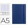 Libreta liderpapel simil piel a5 120 hojas 70g/m2 cuadro 4mm sin margen azul - LB39