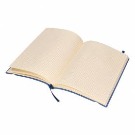 Libreta liderpapel simil piel a5 120 hojas 70g/m2 cuadro 4mm sin margen azul