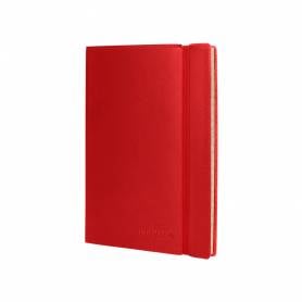 Libreta liderpapel simil piel a5 120 hojas 70g/m2 cuadro 4mm sin margen rojo