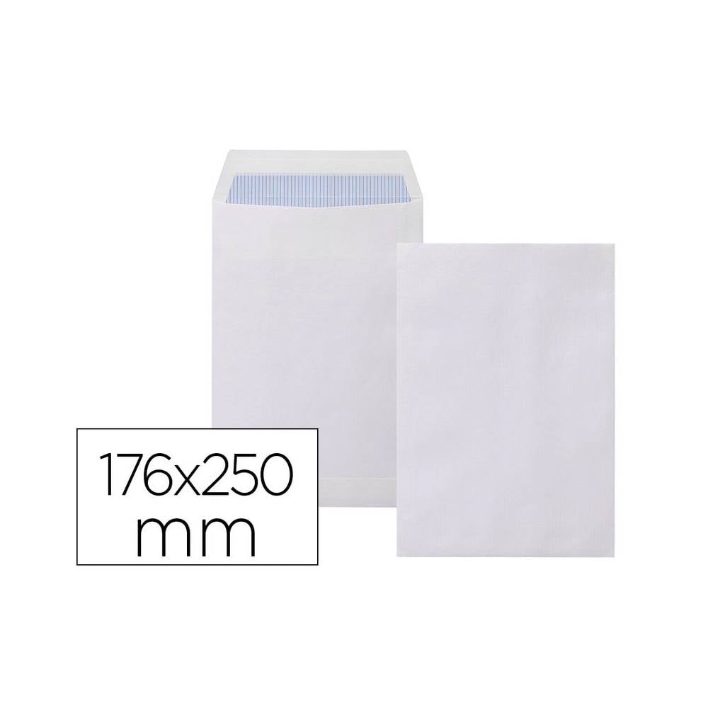 Sobre liderpapel bolsa n.15 blanco b5 176x250 mm tira de silicona caja de 500 unidades