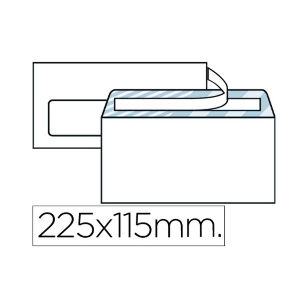 Sobre liderpapel n.6 blanco americano ventana izquierda 115x225 tira silicona open system caja de 500 unidades