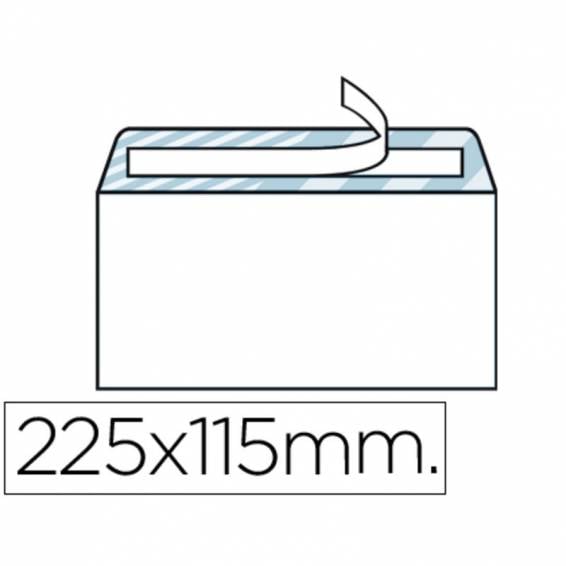 Sobre liderpapel n.5 blanco americano 115x225mm tira de silicona open system caja de 500 unidades