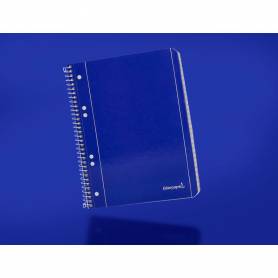 Cuaderno espiral liderpapel a5 micro serie azul tapa blanda 80h 75 gr cuadro5mm 6 taladros azul