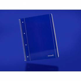 Cuaderno espiral liderpapel a4 micro serie azul tapa blanda 80h 80 gr cuadro5mm con margen 4 taladros azul