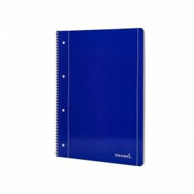 Cuaderno espiral liderpapel a4 micro serie azul tapa blanda 80h 80 gr cuadro5mm con margen 4 taladros azul