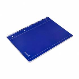 Cuaderno espiral liderpapel a4 micro serie azul tapa blanda 80h 80 gr cuadro5mm con margen 4 taladros azul