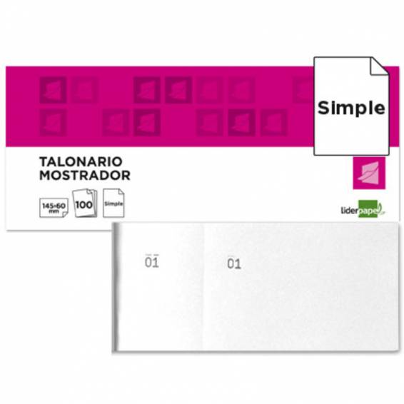 Talonario liderpapel mostrador 60x145 mm tl02 blanco con matriz